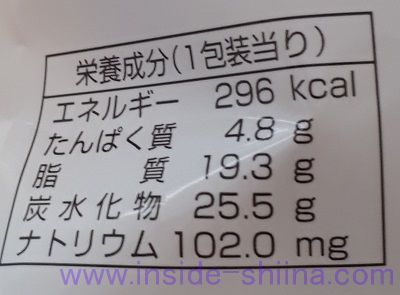 たっぷりクリームのダブルシュー栄養成分表示
