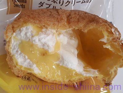 たっぷりクリームのダブルシュー中身
