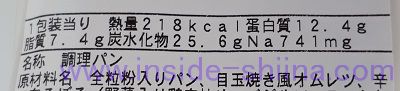 ガパオ風サンド（ファミマ）栄養成分表示