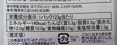 海老と野菜のアヒージョ風(セブン)栄養成分表示