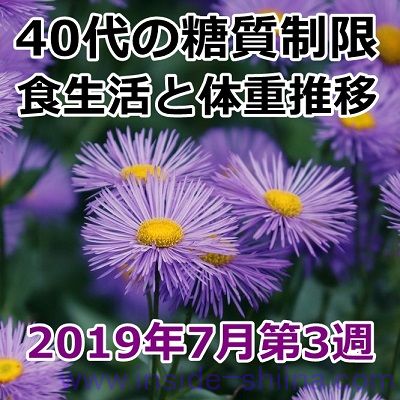 40代の糖質制限2019年7月第3週