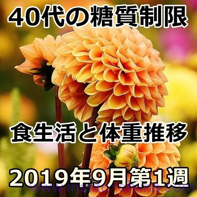 40代の糖質制限2019年9月第1週
