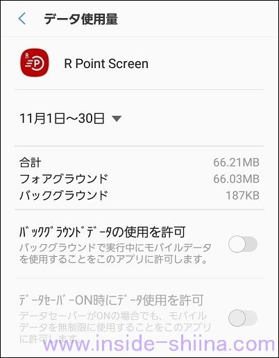 楽天スーパーポイントスクリーン（R Point Screen）のデータ使用量について
