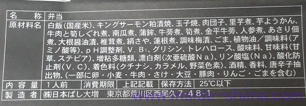 駅弁 東京弁当の原材料は？