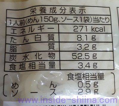 マルちゃん焼きそば 塩 カロリー 糖質