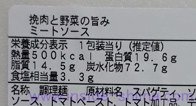 ミートソース（ファミマ） カロリー 糖質