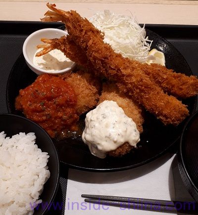 海老フライ&カニクリームコロッケ定食（松のや）