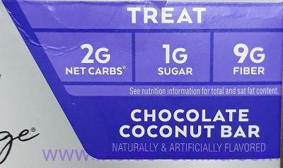 ATKINS(アトキンス)社のチョコレートココナッツバーは糖質2g?