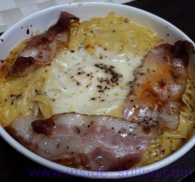 焼チーズのスパグラタン濃厚カルボナーラ(セブン) 見た目