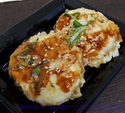 蓮根肉挟み天の和風あんかけ