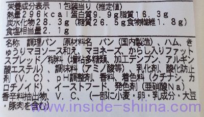 ジューシーハム（ファミマ） カロリー 糖質