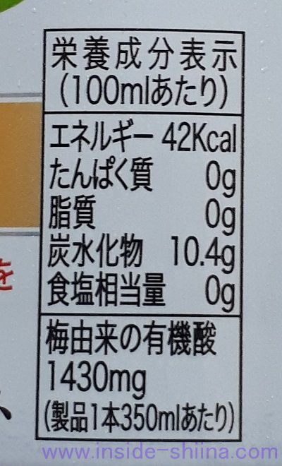 酔わないウメッシュのカロリー、糖質、脂質は！