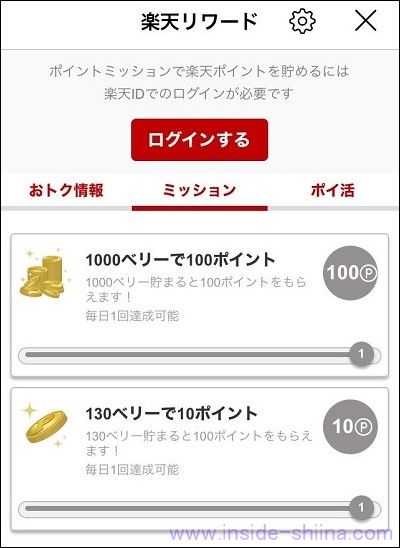 楽天リワードのテクプラームのポイントミッションは!