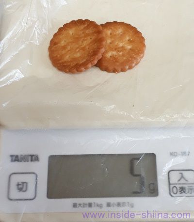 ミレービスケット、1枚の重さは何グラム?