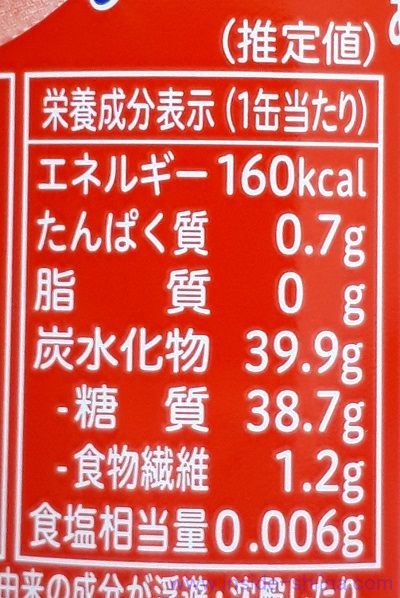 不二家 ネクターピーチの栄養成分