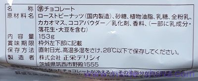 正栄デリシィのピーナッツチョコの原材料（成分）は！