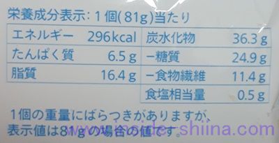 ウエルシア薬局 糖質を抑えた平焼きデニッシュあんぱんの栄養成分