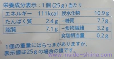 ウエルシア薬局 糖質を抑えたミニチョコクロワッサンの栄養成分