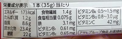 1本満足バー フルーツ100 赤の満足果実のカロリーと糖質