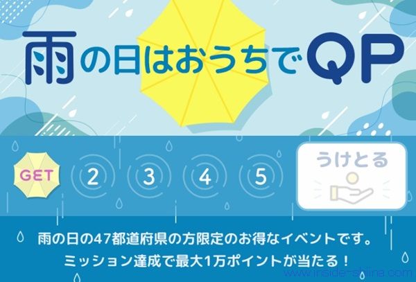 雨の日限定！QuickPoint（クイックポイント）で最低1円相当、最大1万円相当のPayPayポイントが当たるかも！