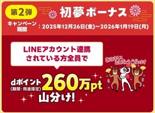 1/19まで！けたくま×ポインコの無料LINEスタンプを送信するだけで、dポイント260万山分け！