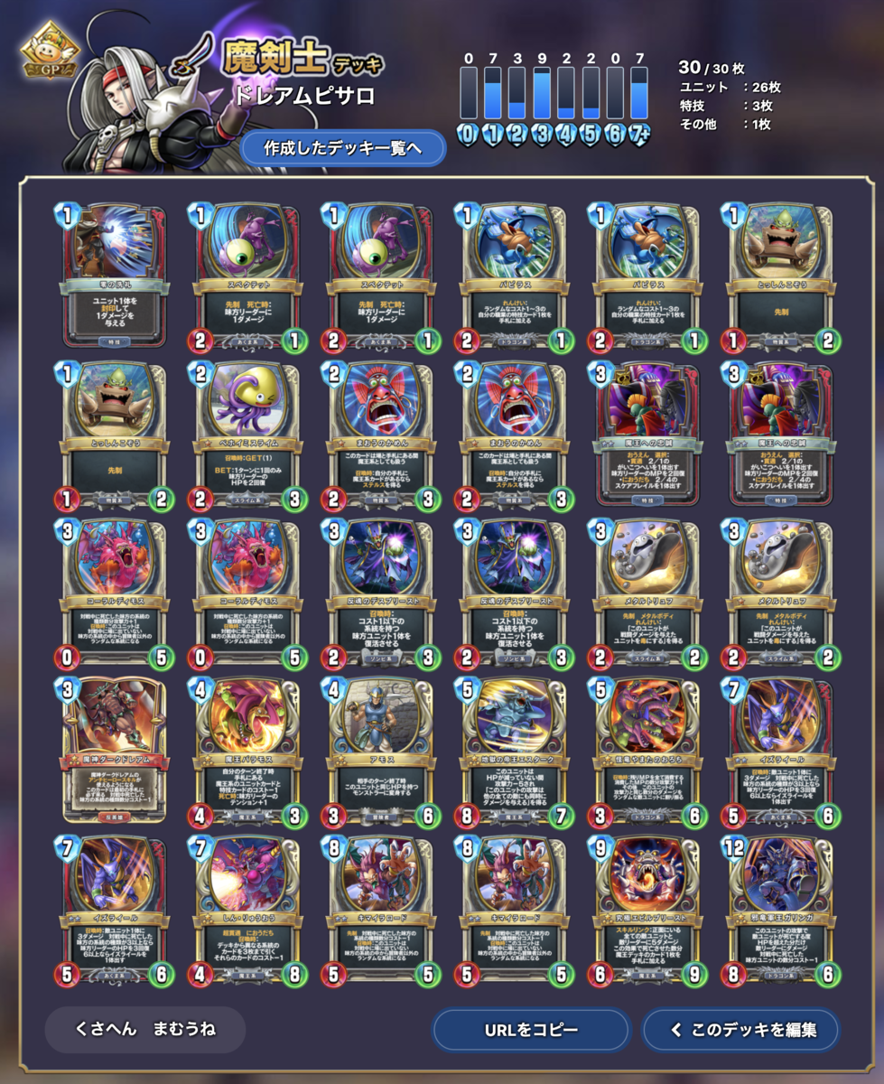 デッキ ドレアムピサロ Dqra Blog ドラゴンクエストライバルズ エース 攻略ブログ
