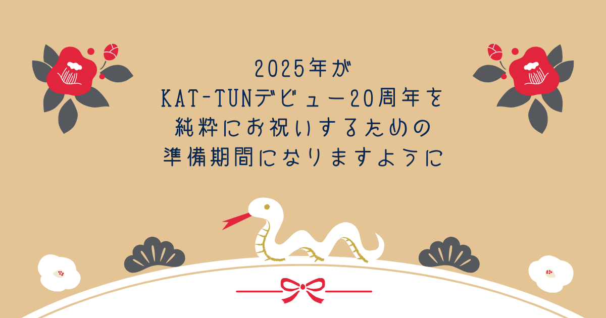 2025年が来年のKAT-TUNデビュー20周年を純粋にお祝いするための準備期間になりますように