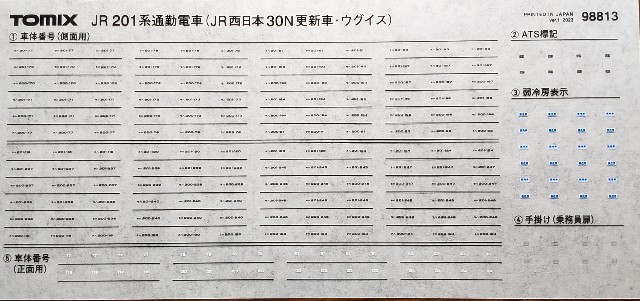 模型】Tomix 98813 201系(JR西日本30N更新車・ウグイス) 入線と考察