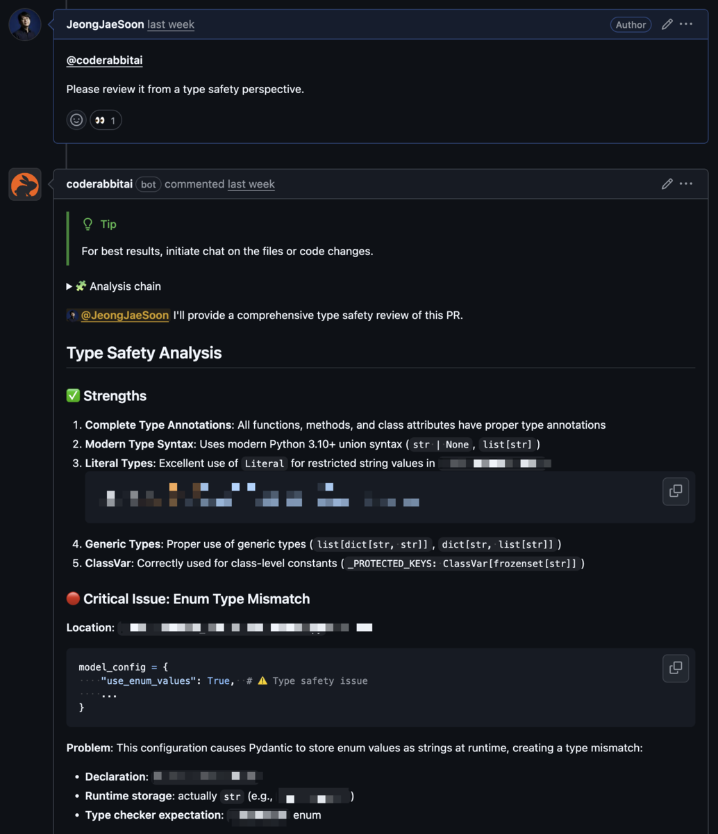 レビュー時に相互作用が可能である
