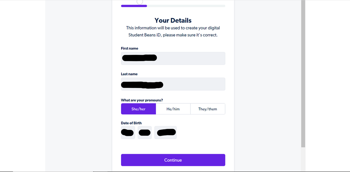 Student Beans会員登録2