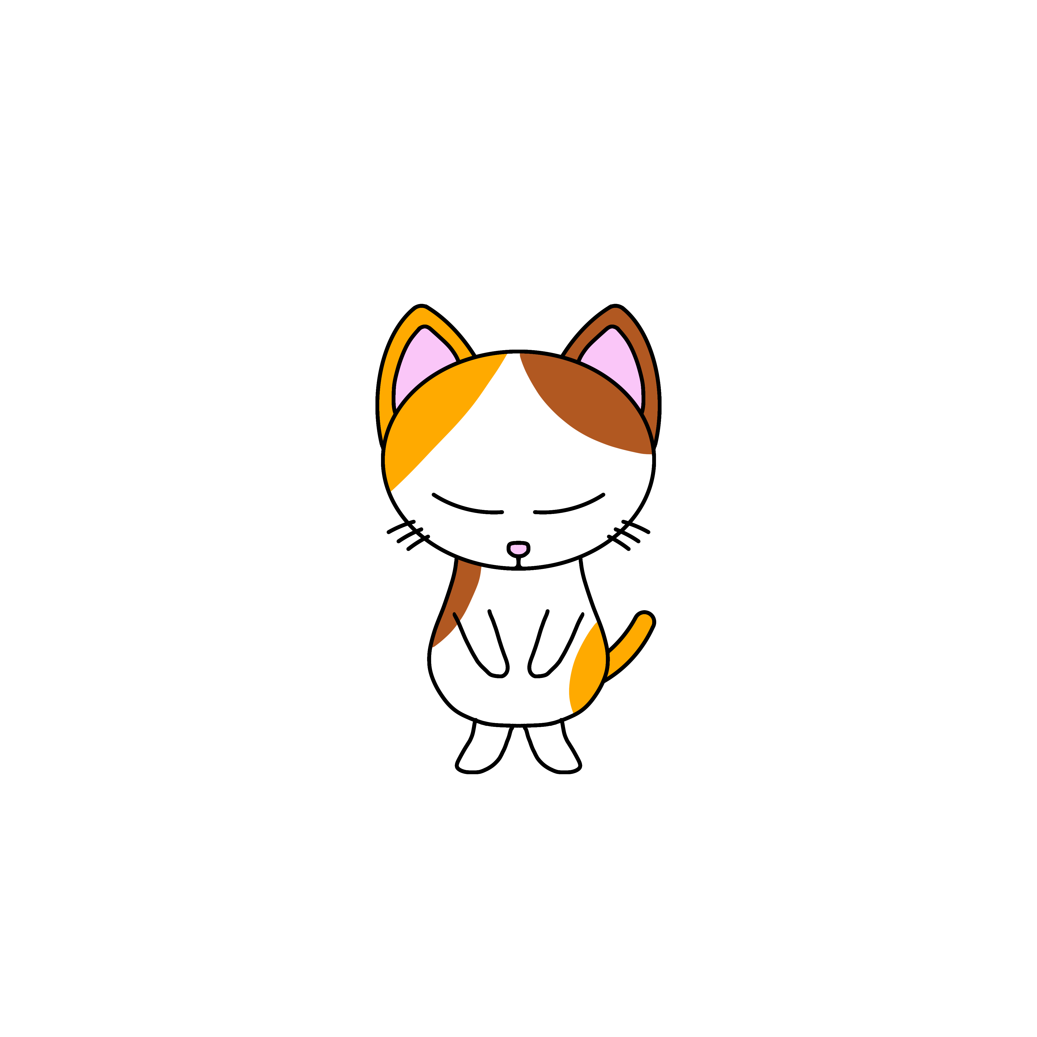 おじぎ猫 無料ダウンロード フリーイラスト フリー素材 無料イラスト お絵描き ラクガキ 猫のおえかき帳