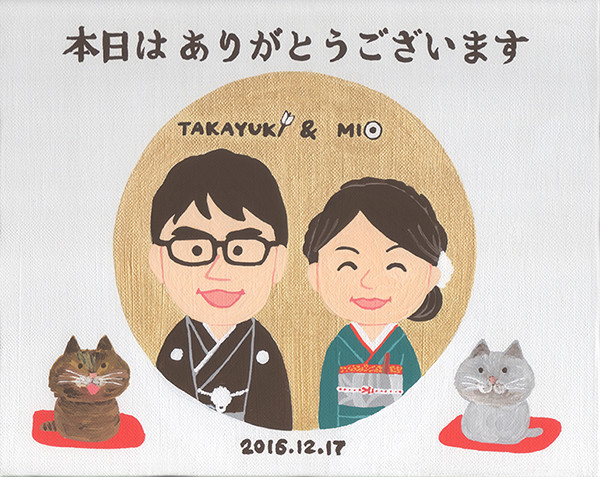 ウェルカムボード_似顔絵_林けいか