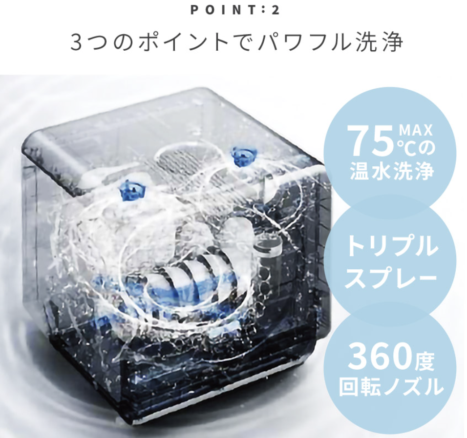 3つのポイントでパワフル洗浄