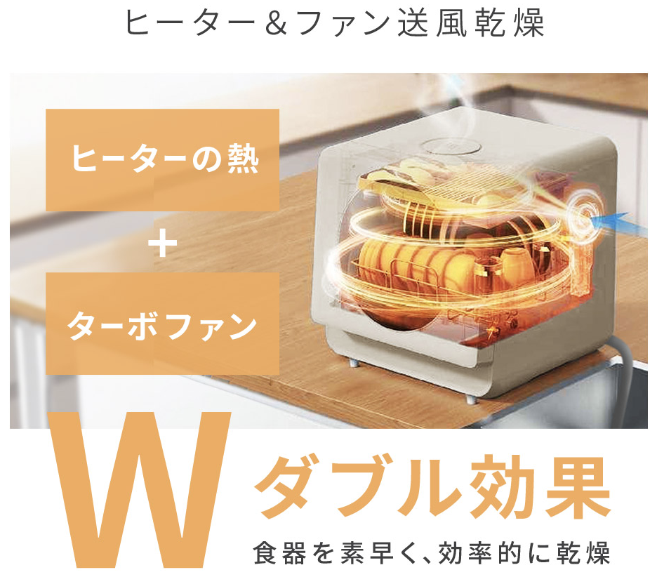 ヒーター&ファン送風でしっかり乾燥