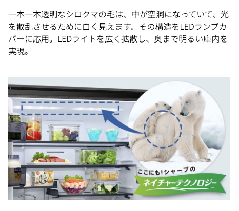 シロクマの毛の構造応用で、奥まで明るいLEDランプカバー