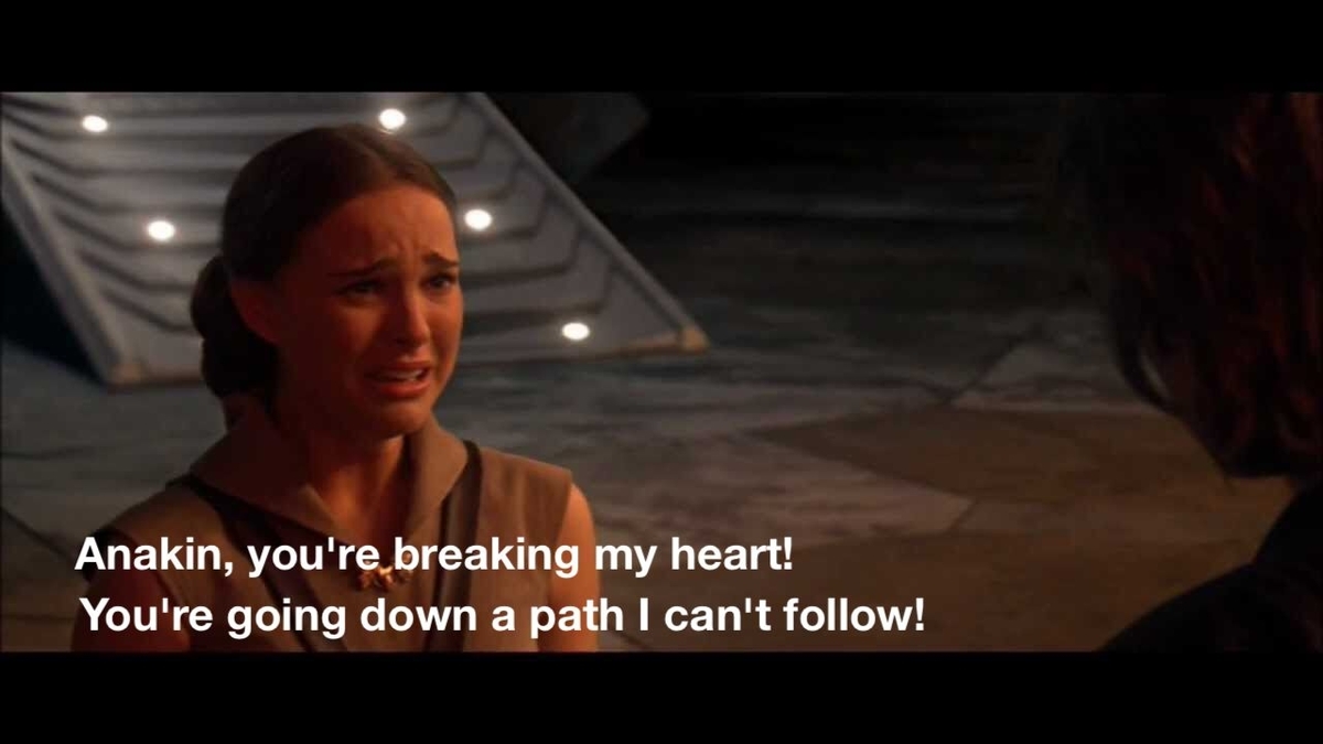 Anakin, you're breaking my heart! You're going down a path I can't follow!