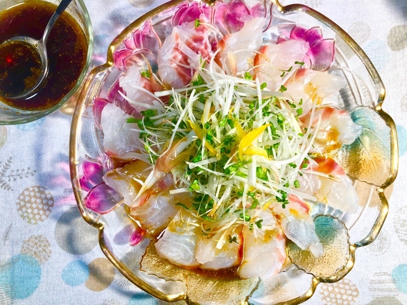 鯛のカルパッチョを撮った写真
