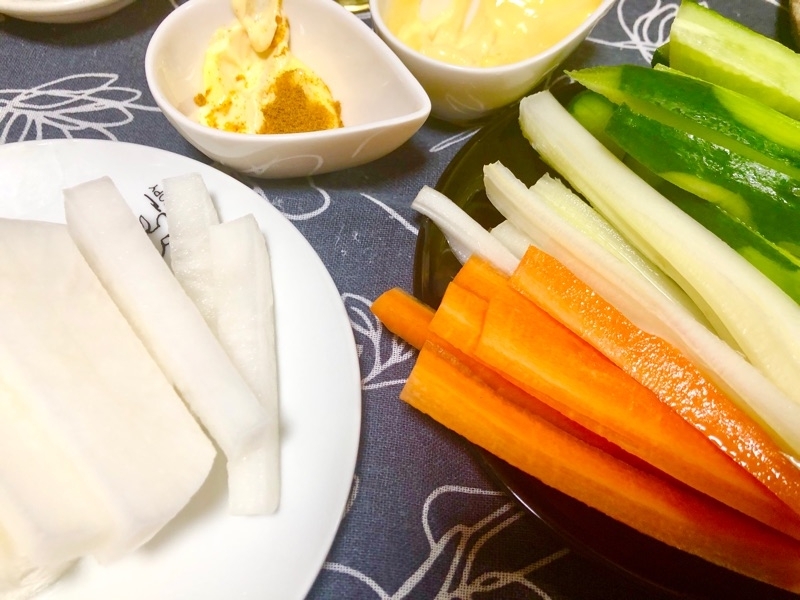 野菜スティックの大根を撮った写真