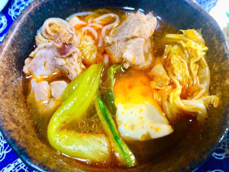 火鍋を取り分けて撮った写真