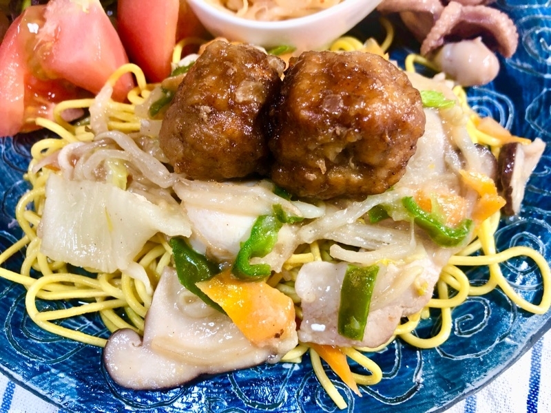 低糖質麺のあんかけ焼きそばを撮った写真