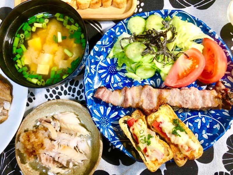 焼くだけメニューの夕食