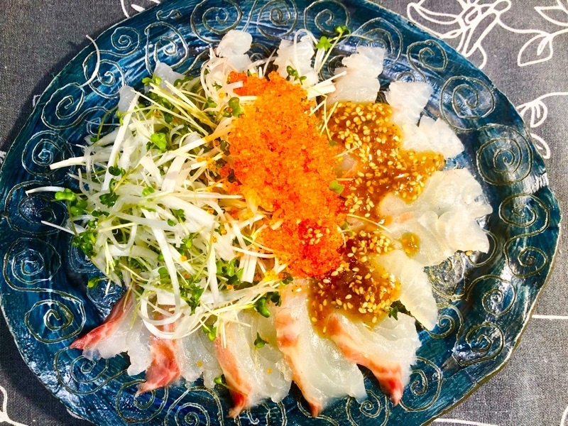 鯛のカルパッチョを撮った写真