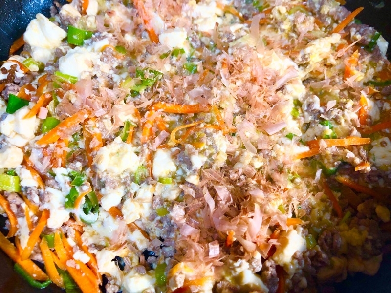 ひき肉豆腐炒めを撮った写真