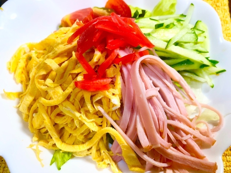 低糖質麺の冷やし中華を撮った写真