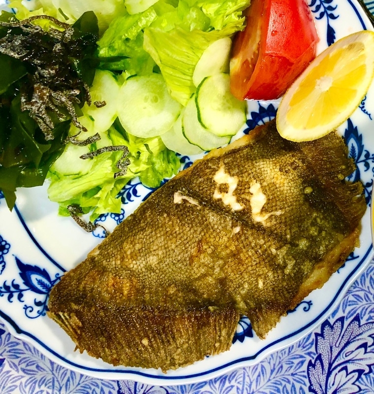 真カレイの唐揚げを撮った写真