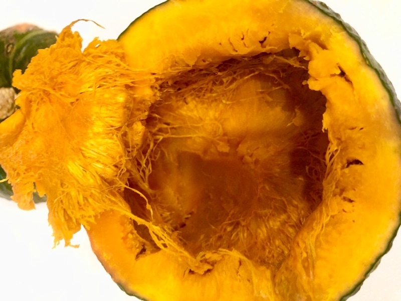 ミニカボチャの種をとったところの写真