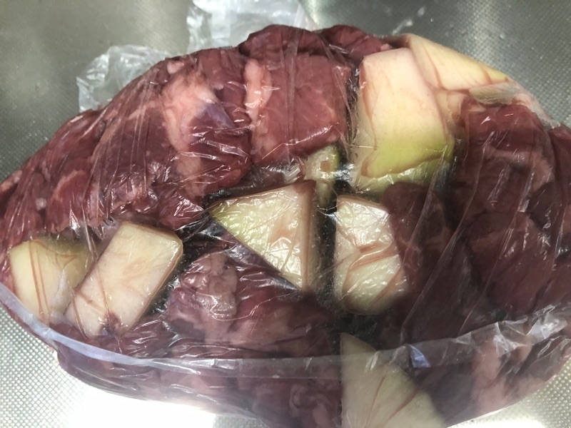 青パパイヤと牛肉を撮った写真