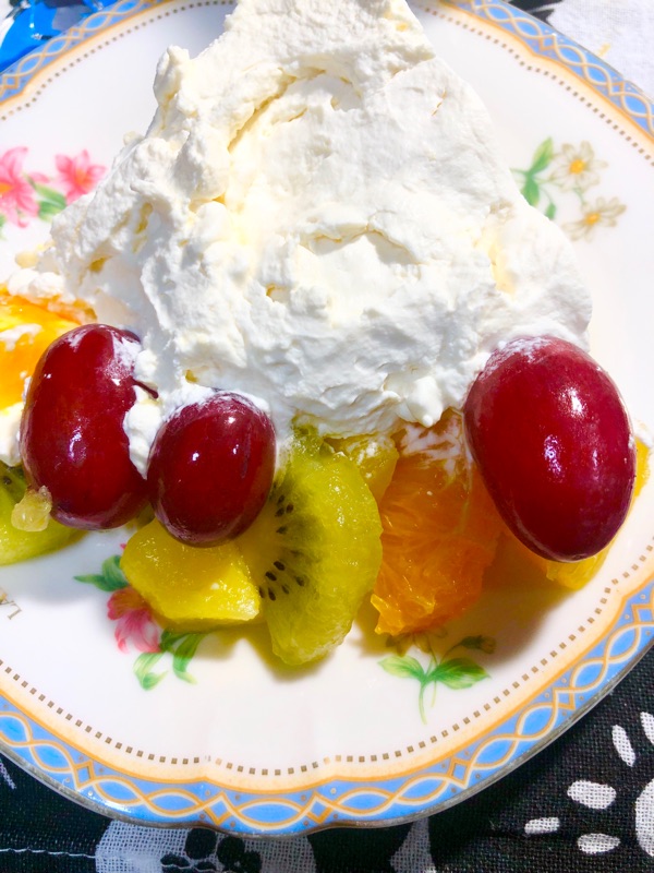 低糖質プリンケーキを取り分けて撮った写真