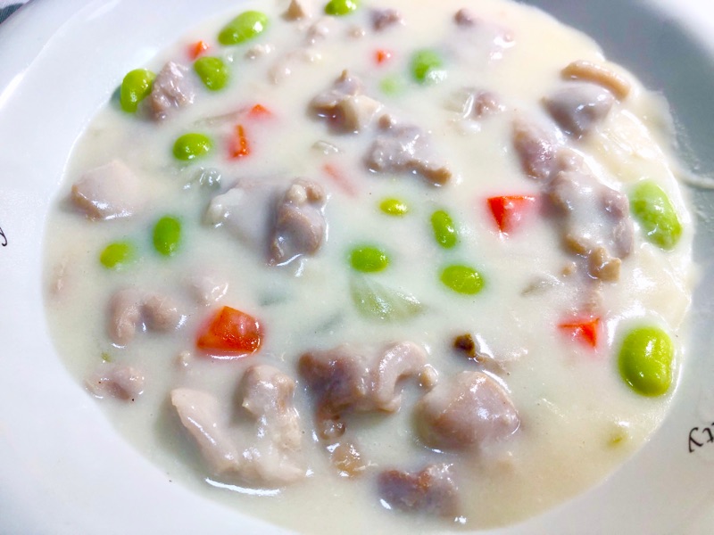 枝豆のクリームシチューを撮った写真