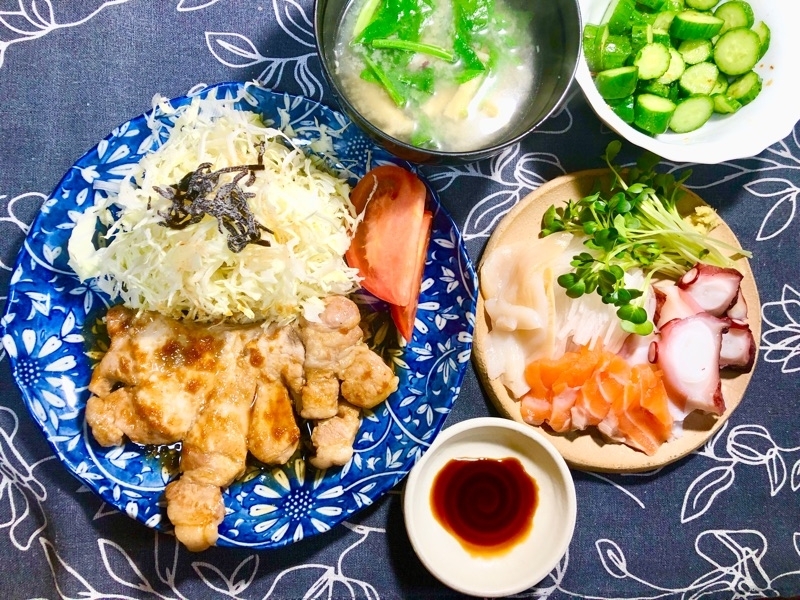 トンテキの夕食を撮った写真